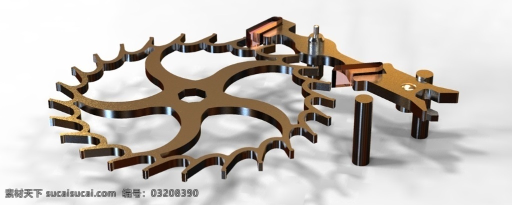 齿 机械 手表 escapment 机制 机构 牙齿 钟表 擒纵 5hz 3d模型素材 其他3d模型