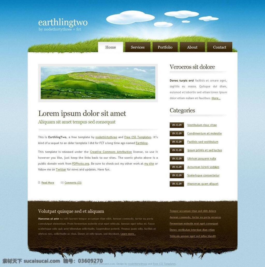 欧美 环保 网页 模版 html 美国 欧美模板 天空 土壤 网页模板 网页模版 源文件 欧美网页模版 网页素材