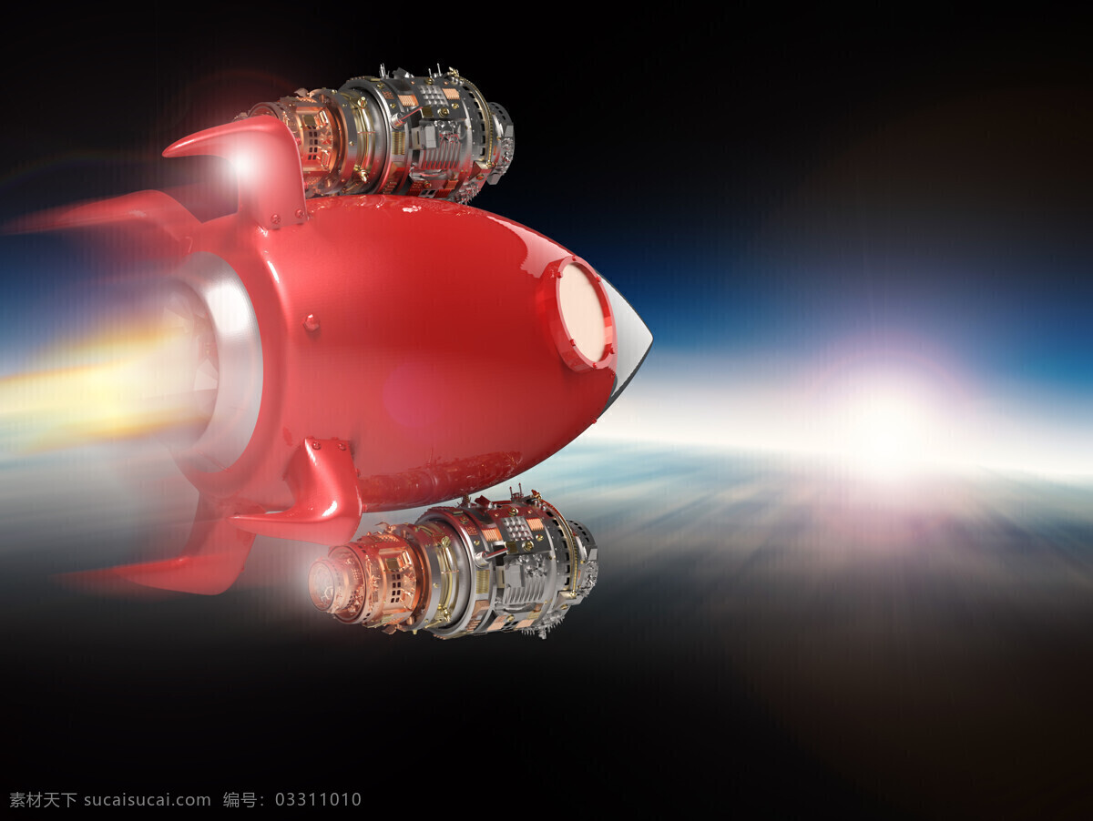 火箭模型高清 火箭喷火 升空的火箭 蓝天 火箭素材 白云 高科技 创意图片 高清图片 现代科技