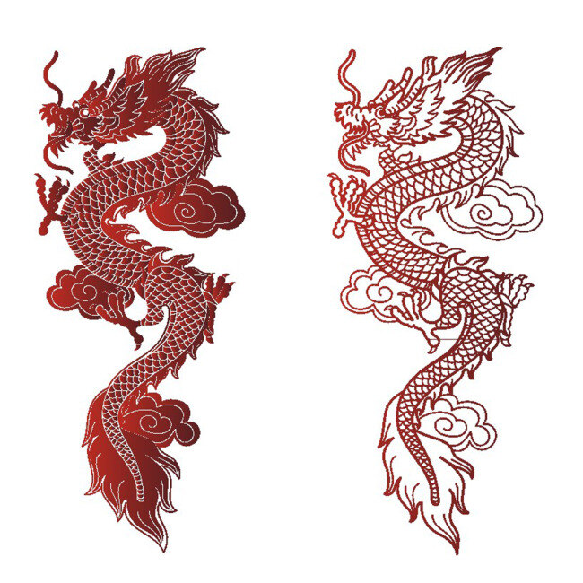 矢量 剪纸 龙 中国龙 龙的传人 卡通龙 龙图案 手绘龙 剪纸龙