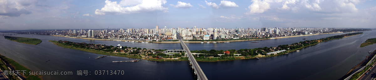 长沙全景 湘江 橘子洲 河流 城市 长沙 天空 建筑 全景 湘江一桥 建筑景观 自然景观