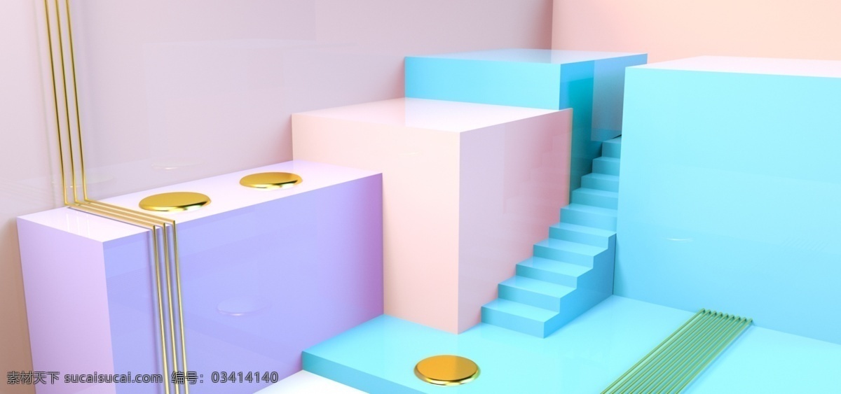 c4d 电商 banner 背景 618 促销 双十一 上新