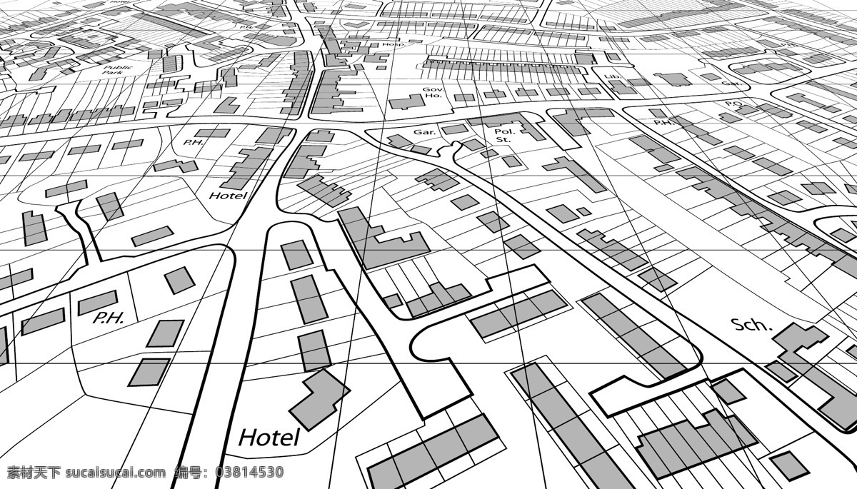 矢量 城市地图 城市 线条地图 自然风光 空间环境 矢量素材 白色