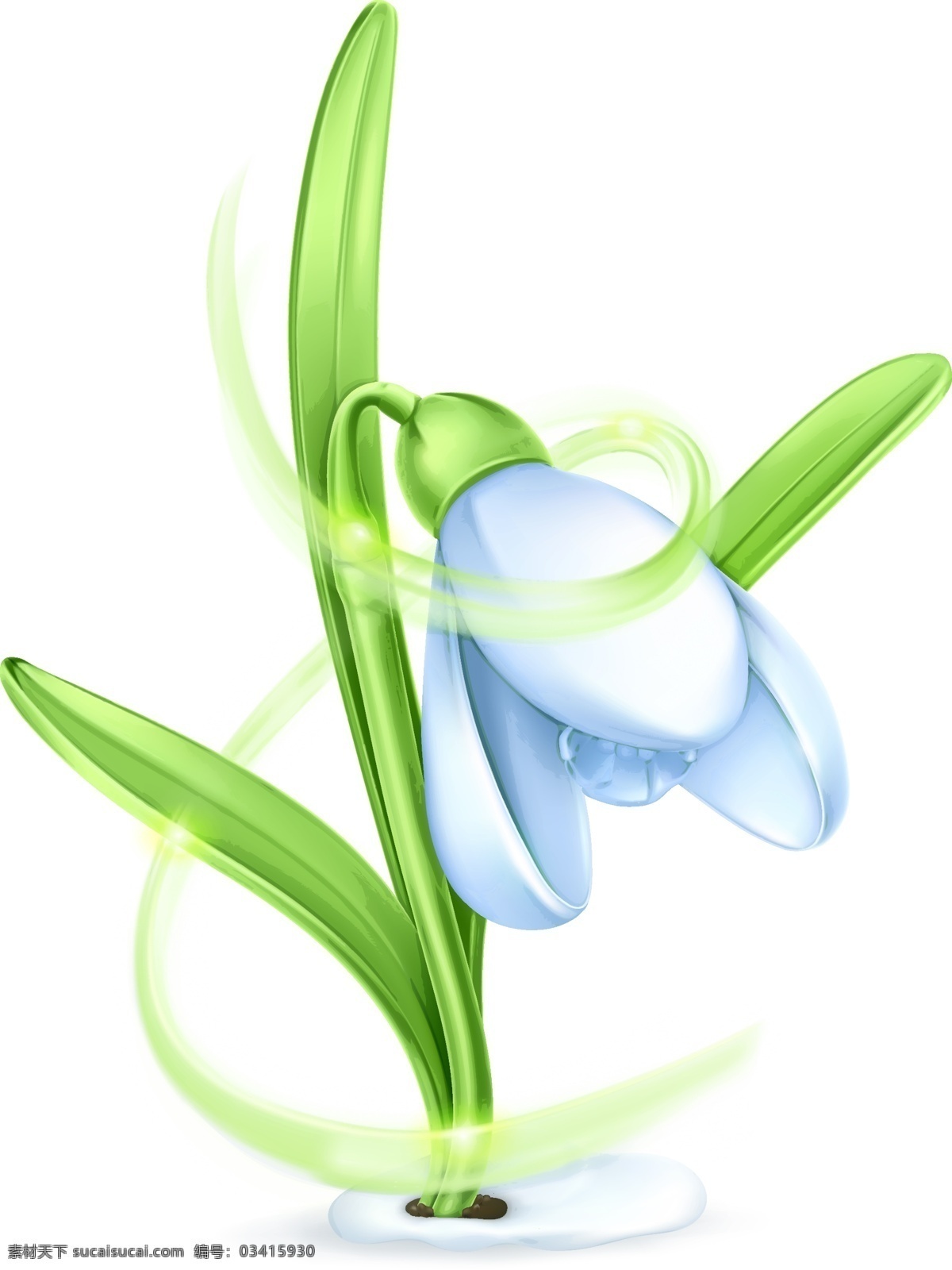 矢量 兰花 白色花 花朵 绿叶 矢量素材 矢量兰花 矢量图 其他矢量图