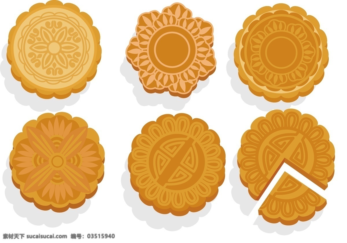 月饼矢量 月饼 中秋月饼 食品 中秋节 中国元素 文化元素 生活百科 餐饮美食