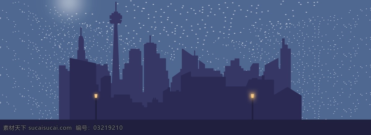 城市 星光 夜色 背景 灰蓝 灯光 星空 月夜
