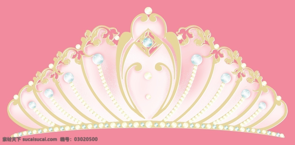 金色皇冠图片 金色 珠珠 立体 公主 皇冠 分层