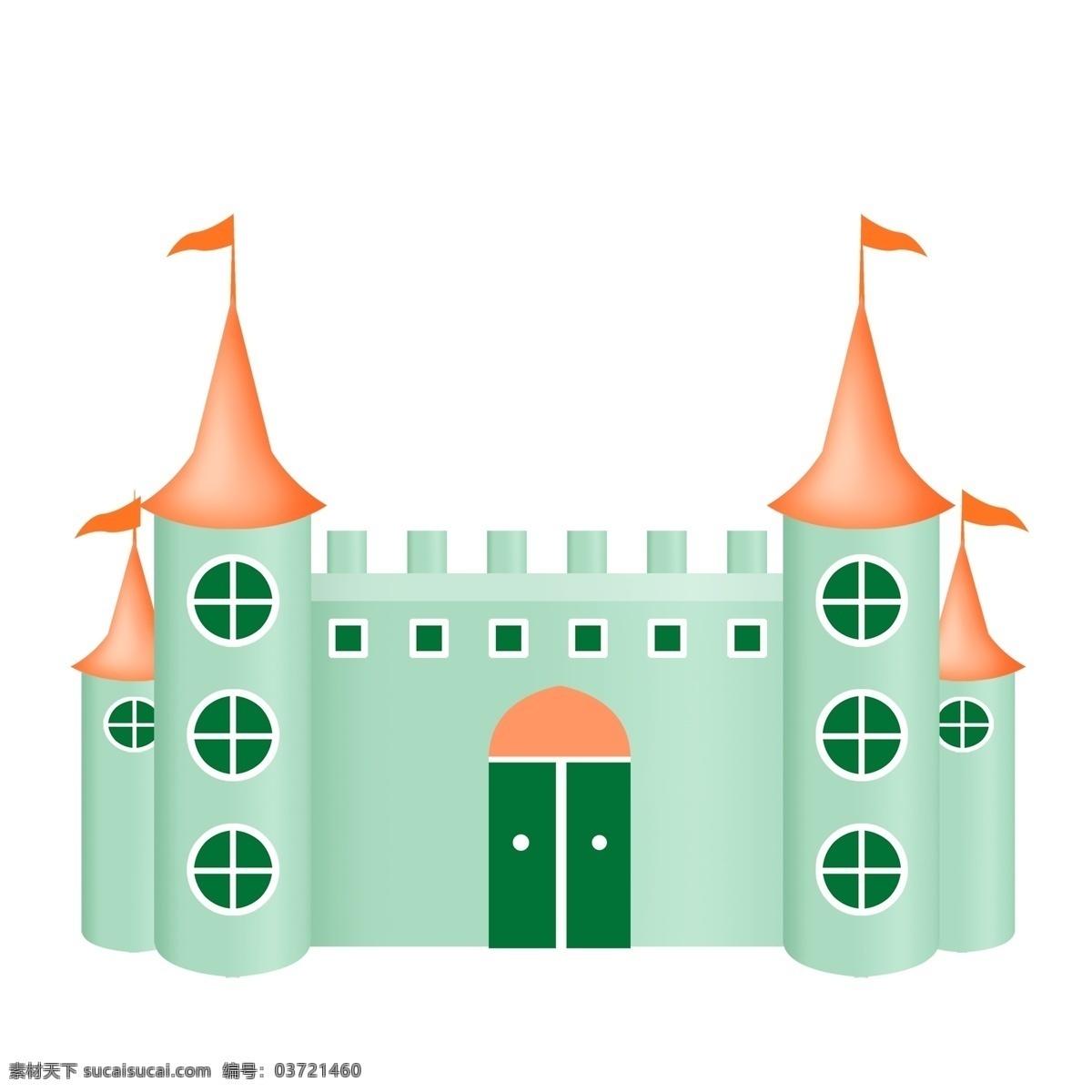 卡通 彩色 梦幻 城堡 欧式 建筑 公主 家