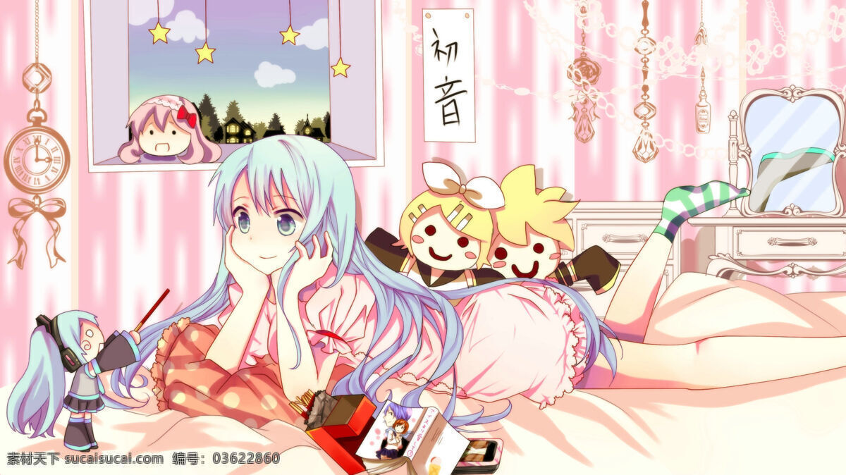 miku 镜 音 动漫 初音 巡音 镜音 卡通 可爱