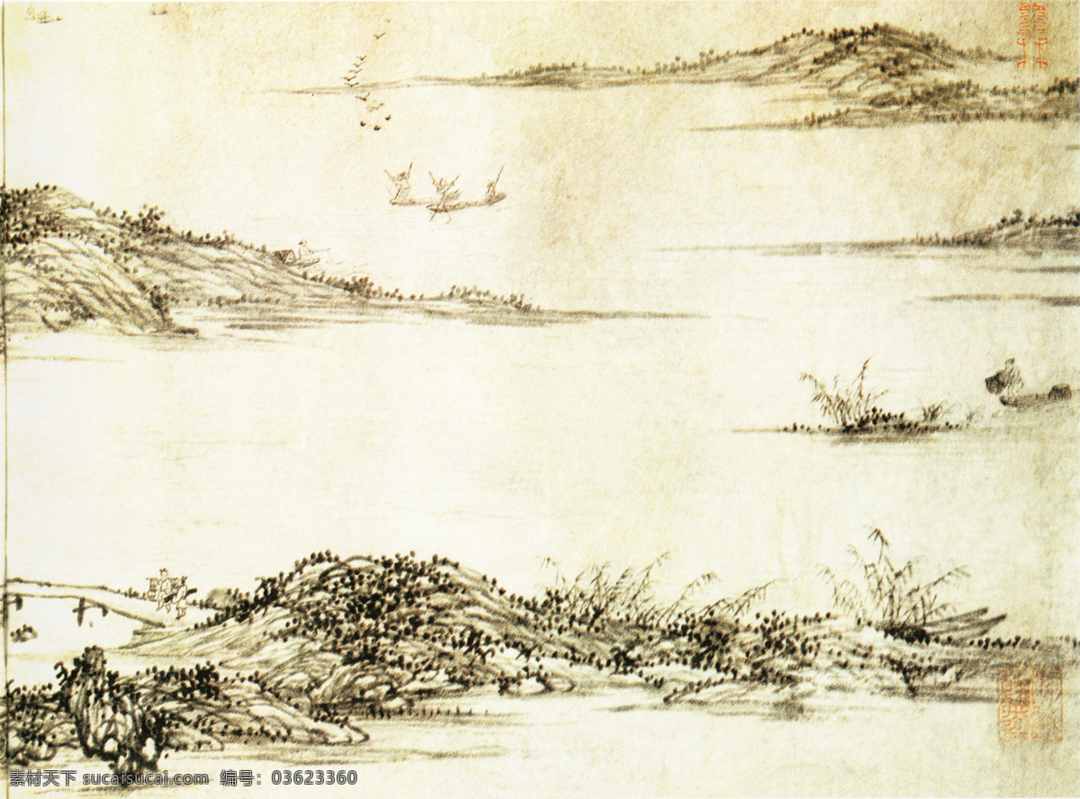 湖山书屋图d 山水画 中国 古画 中国古画 设计素材 山水名画 古典藏画 书画美术 白色