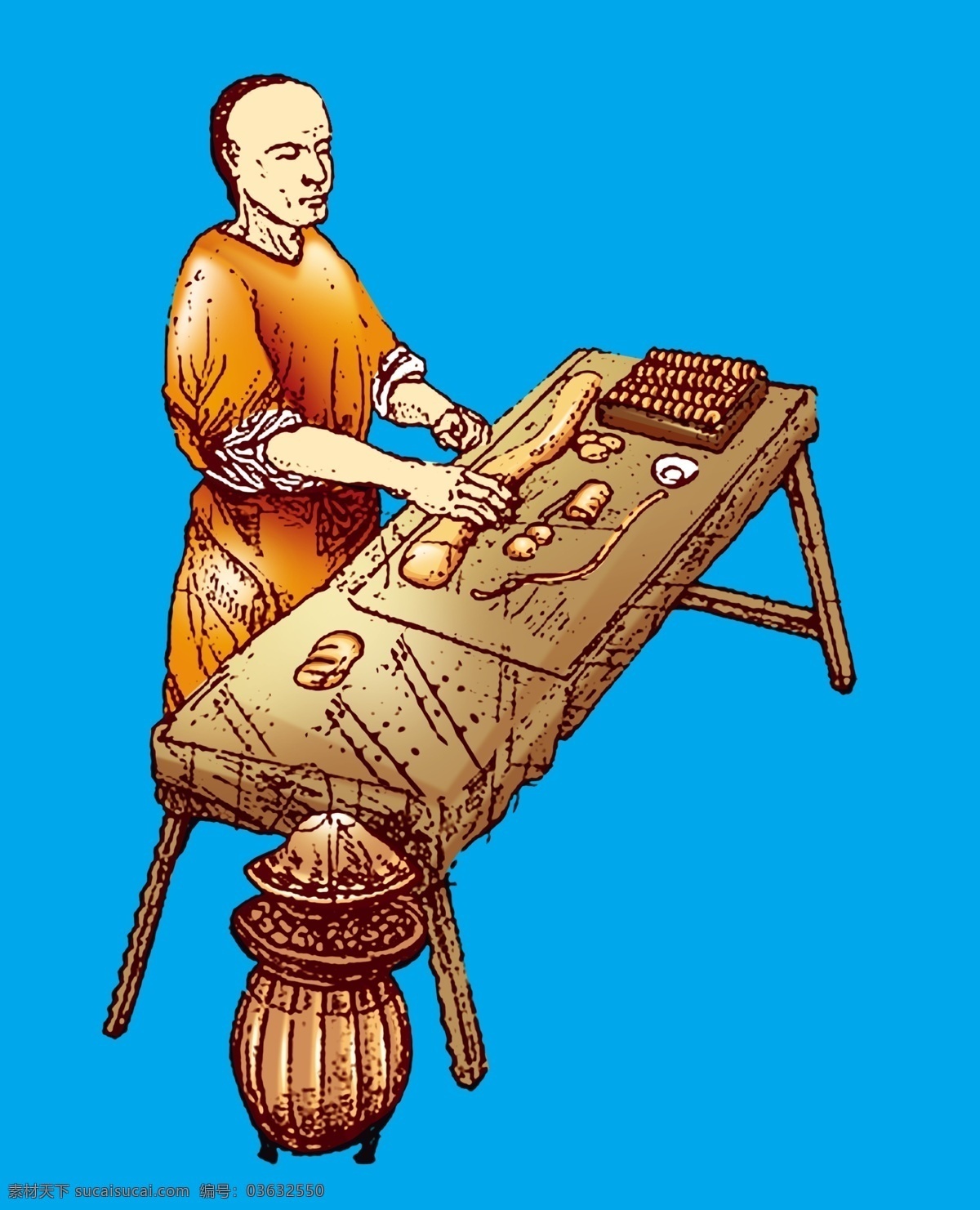 手工作坊 卡通人物 卡通 作坊 生产作坊 高清 分层