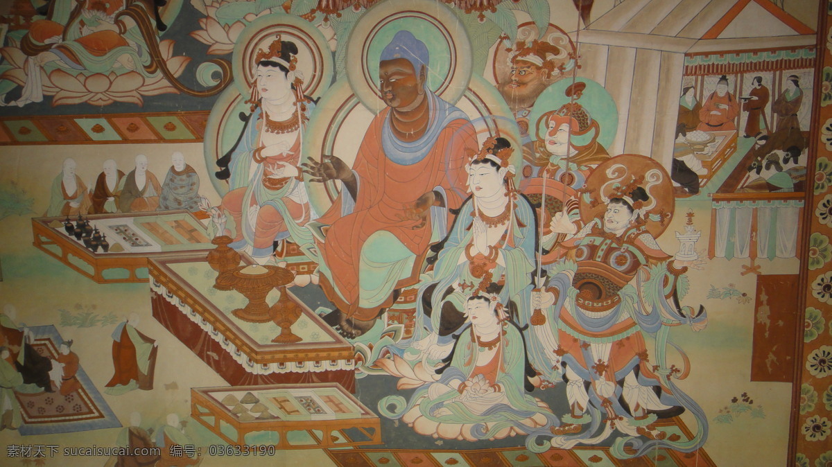 敦煌壁画 敦煌 莫高窟 彩塑 洞窟 榆林窟 弥勒 经变图 绘画书法 文化艺术