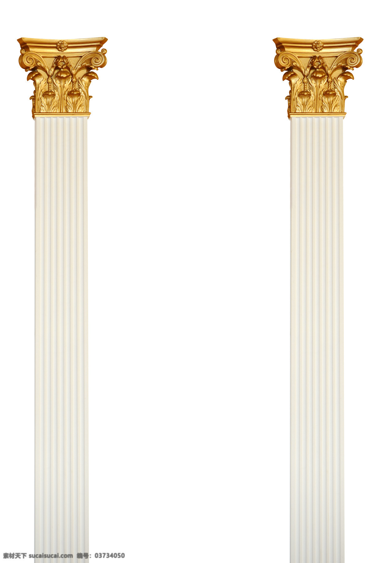金色 植物 卷 纹 罗马柱 国外建筑 欧式建筑 建筑物 古典建筑 石柱 柱子 建筑设计 其他类别 环境家居 白色