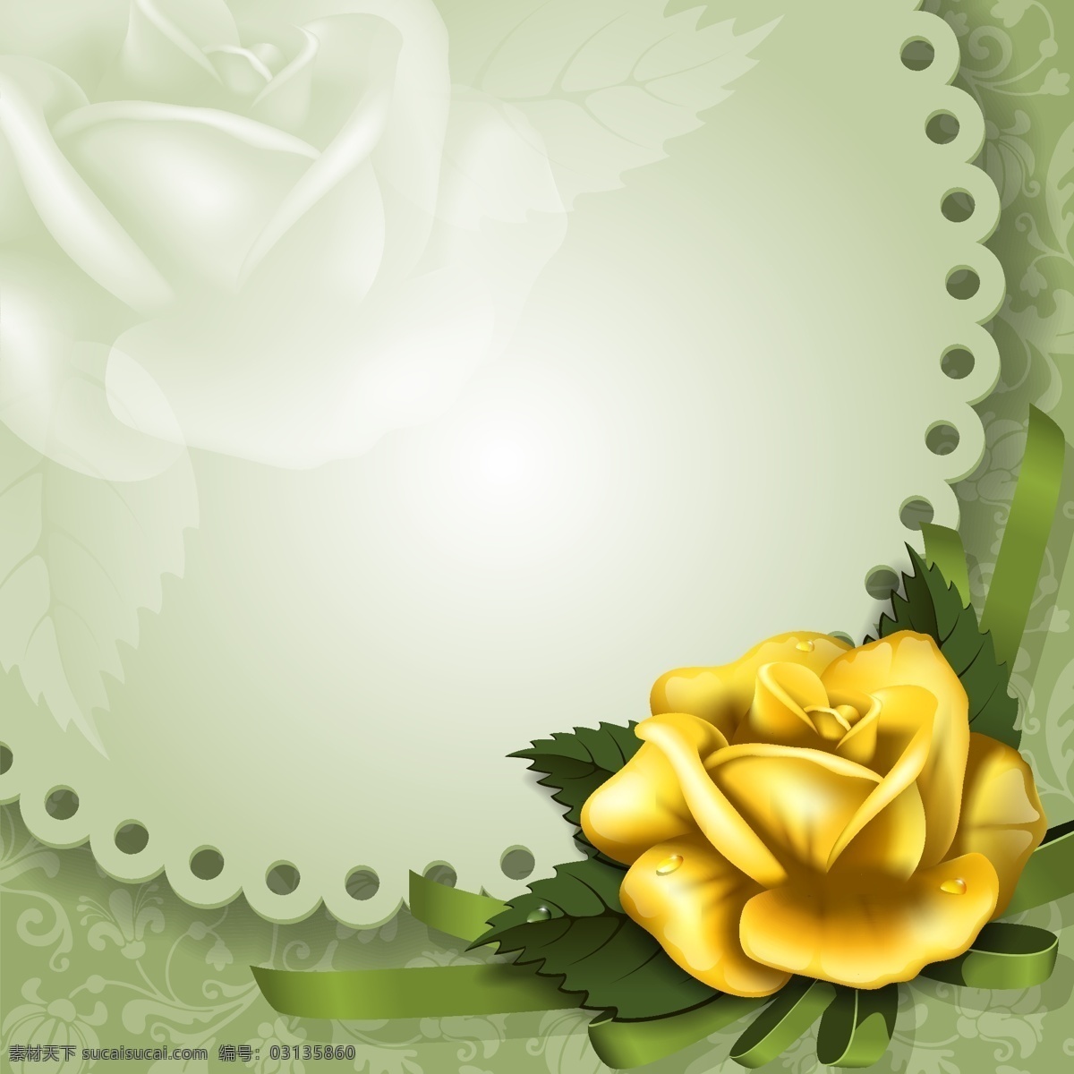 金色 玫瑰 装饰 边框 矢量 背景 花卉 花纹 露珠 玫瑰花 矢量图 鲜花 植物 家居装饰素材