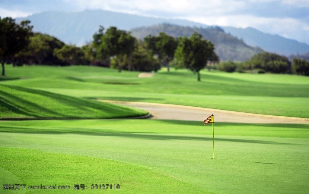 高尔夫球场 高尔夫 高尔夫运动 树影 草地 绿地 蓝天 白云 树林 远山 美景 风景照片 桌面壁纸 国内旅游 旅游摄影