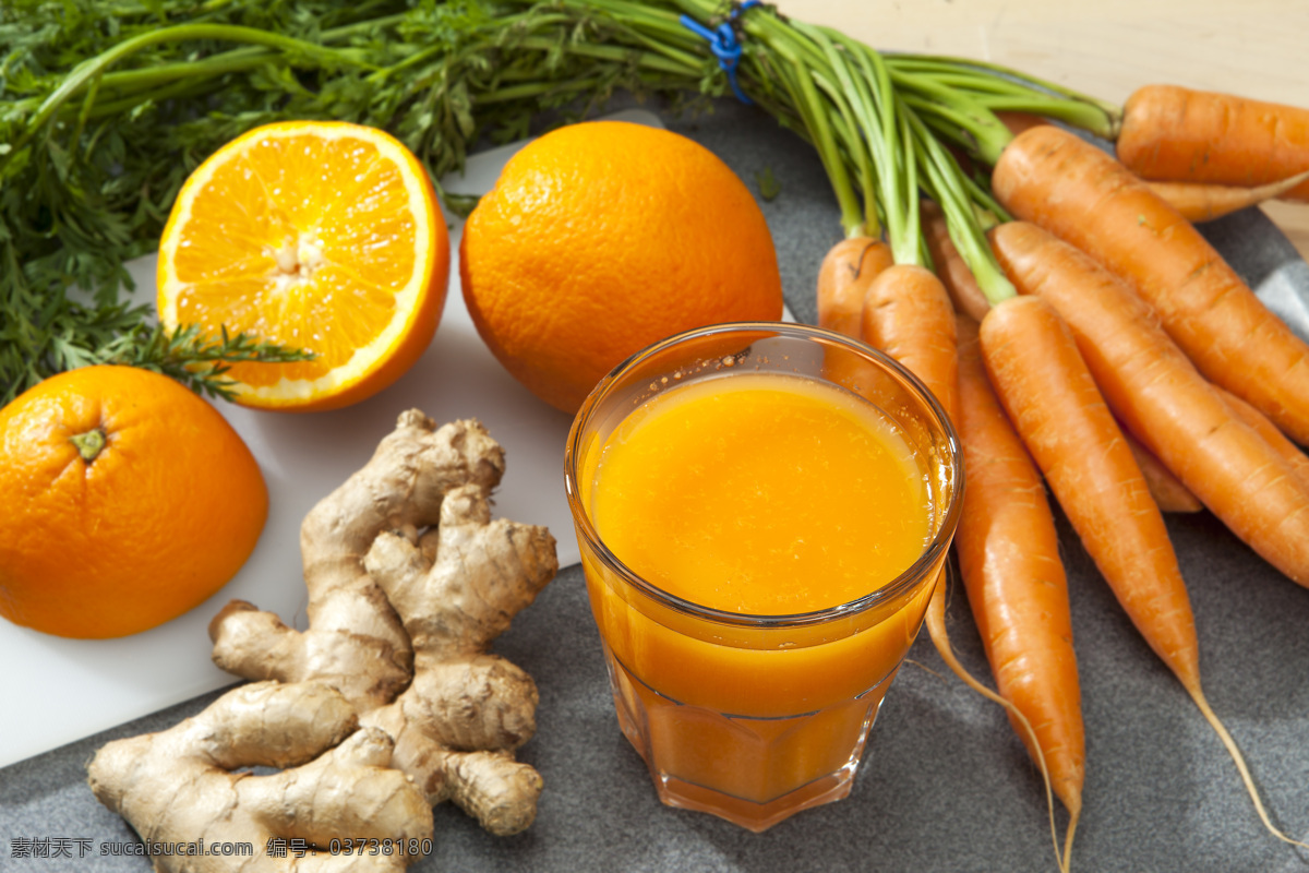 橙子 胡萝卜 汁 姜 果汁 饮料 食物 水果蔬菜 餐饮美食 橙色