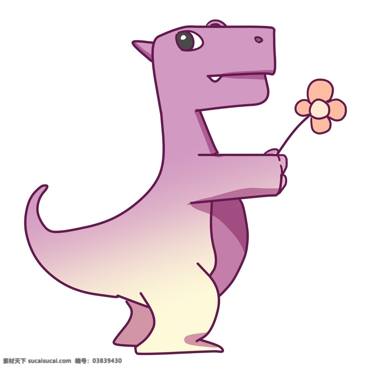 花朵 恐龙 插画 粉色的花朵 卡通插画 恐龙插画 动物插画 白垩纪恐龙 恐龙玩具 粉色的恐龙