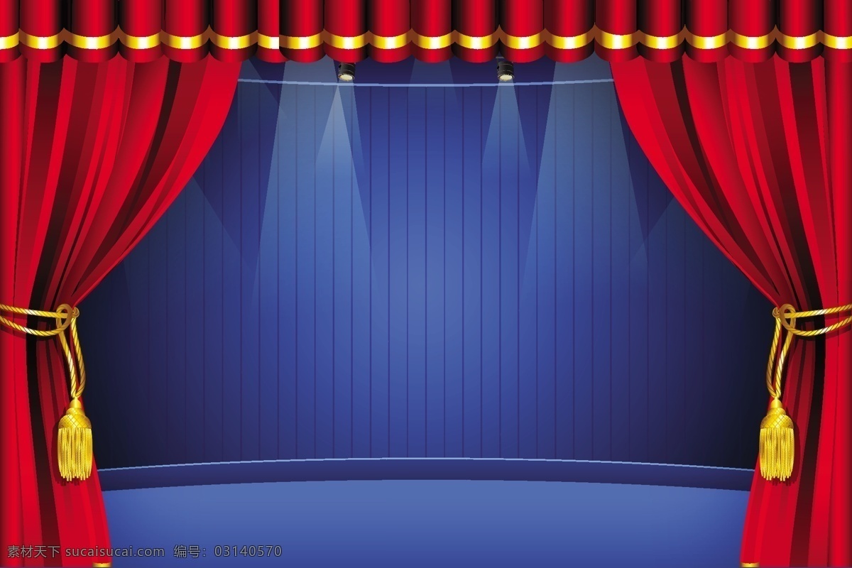 矢量 华丽 布 幔 褶皱 窗帘 红色幕布 帷幕 舞台背景 舞台设计 矢量图
