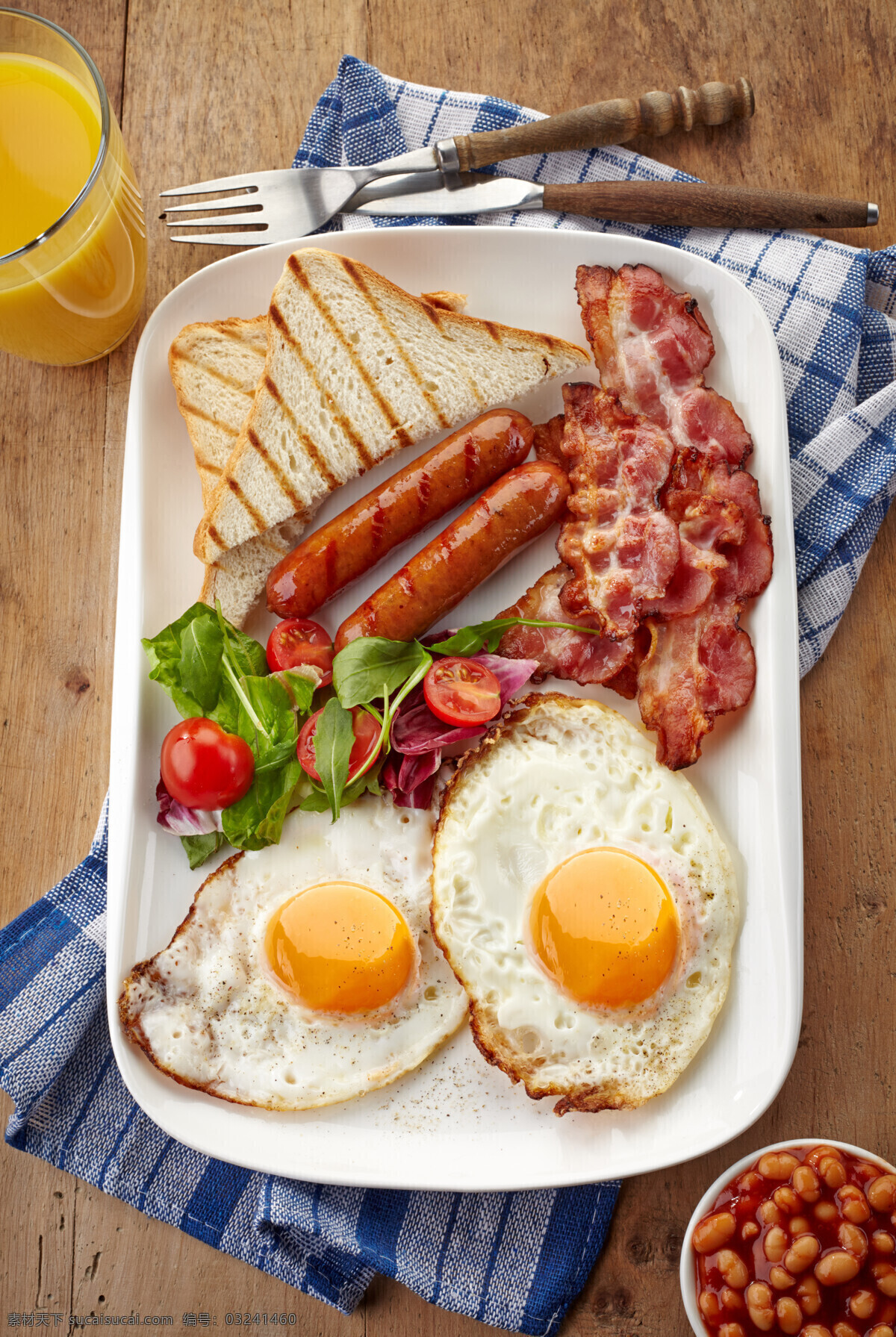 西式早餐 英式早餐 西餐早餐 营养早餐 早餐 营养均衡 煎蛋 香肠 培根 餐饮美食 西餐美食