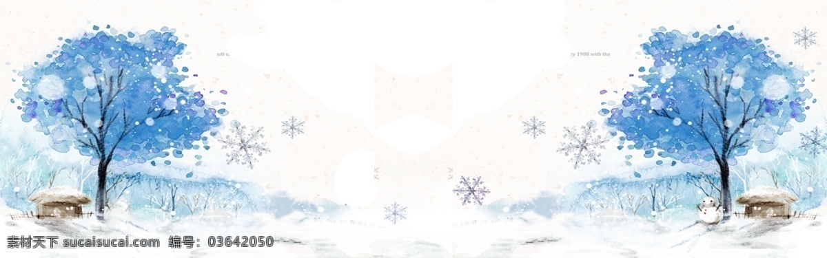 冬季 蓝色 树林 雪景 banner 背景 雪地 蓝色背景 背景图下载 氛围 模板下载 冬天 模板