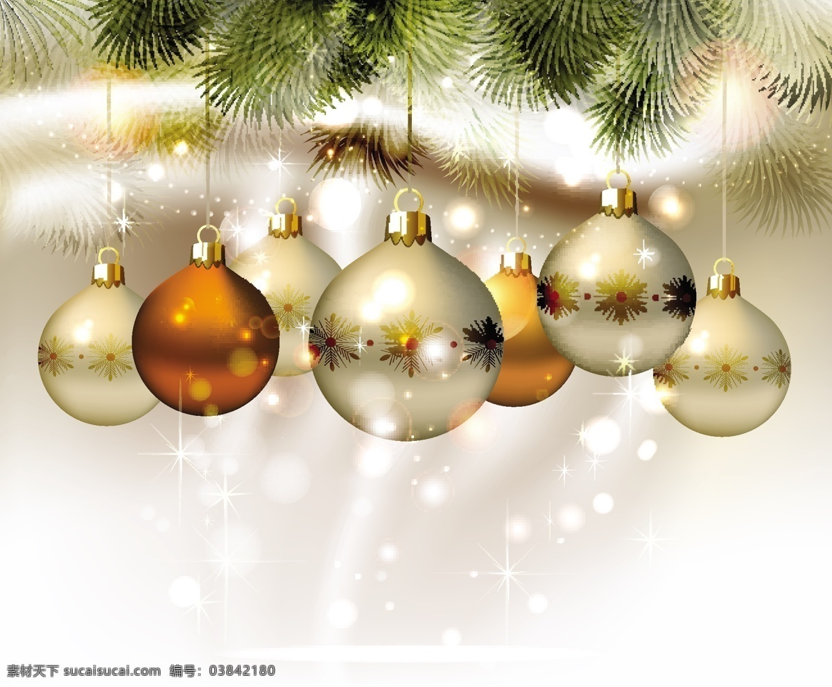 圣诞树 树枝 挂 满 闪亮 圣诞球 背景壁纸 庆典和聚会 圣诞节 设计元素 节假日 季节性 模板和模型