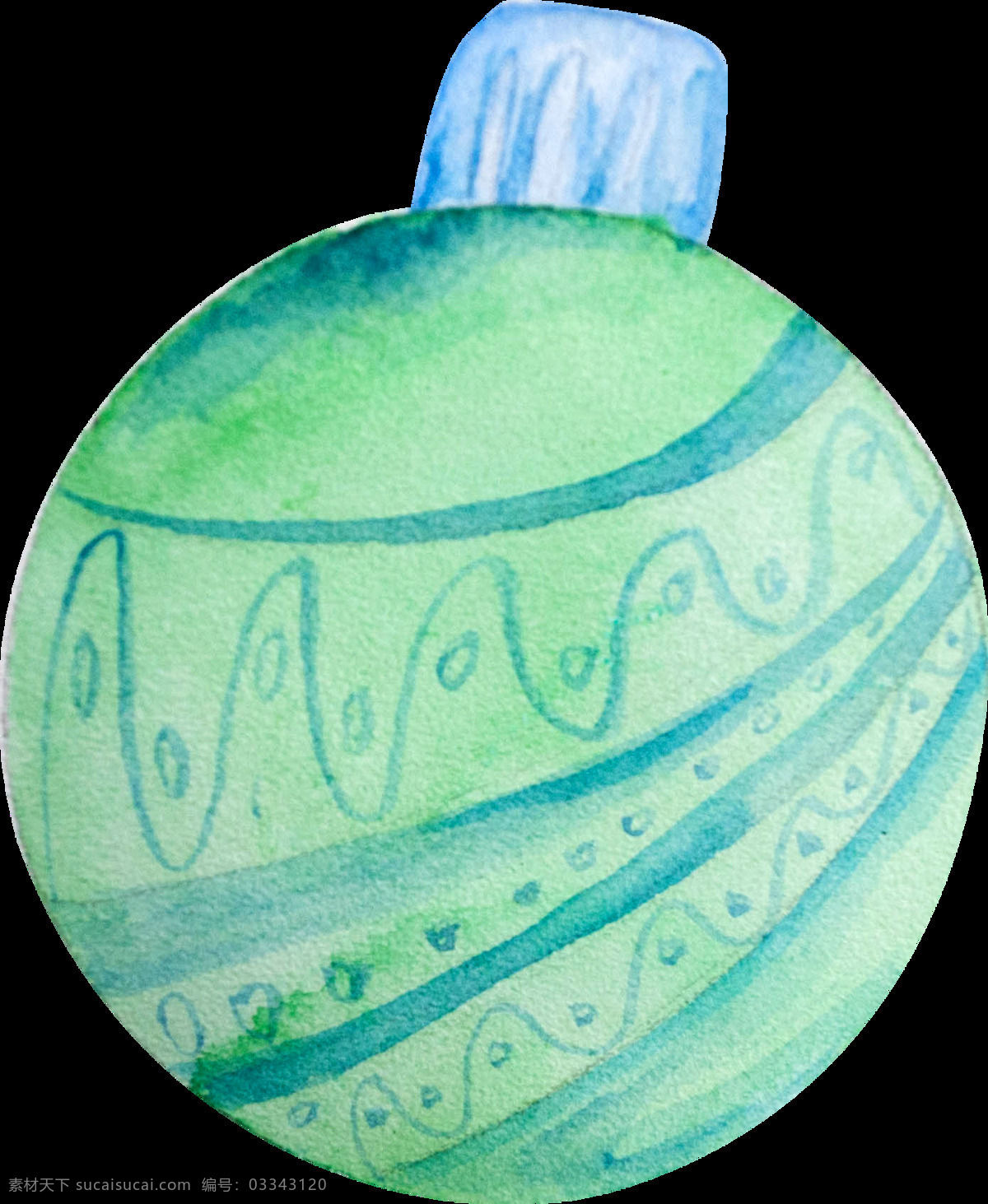 手绘 水彩 装饰 圆球 透明 小球 花纹 绿色 免扣素材 圣诞 条纹 透明素材 装饰图片