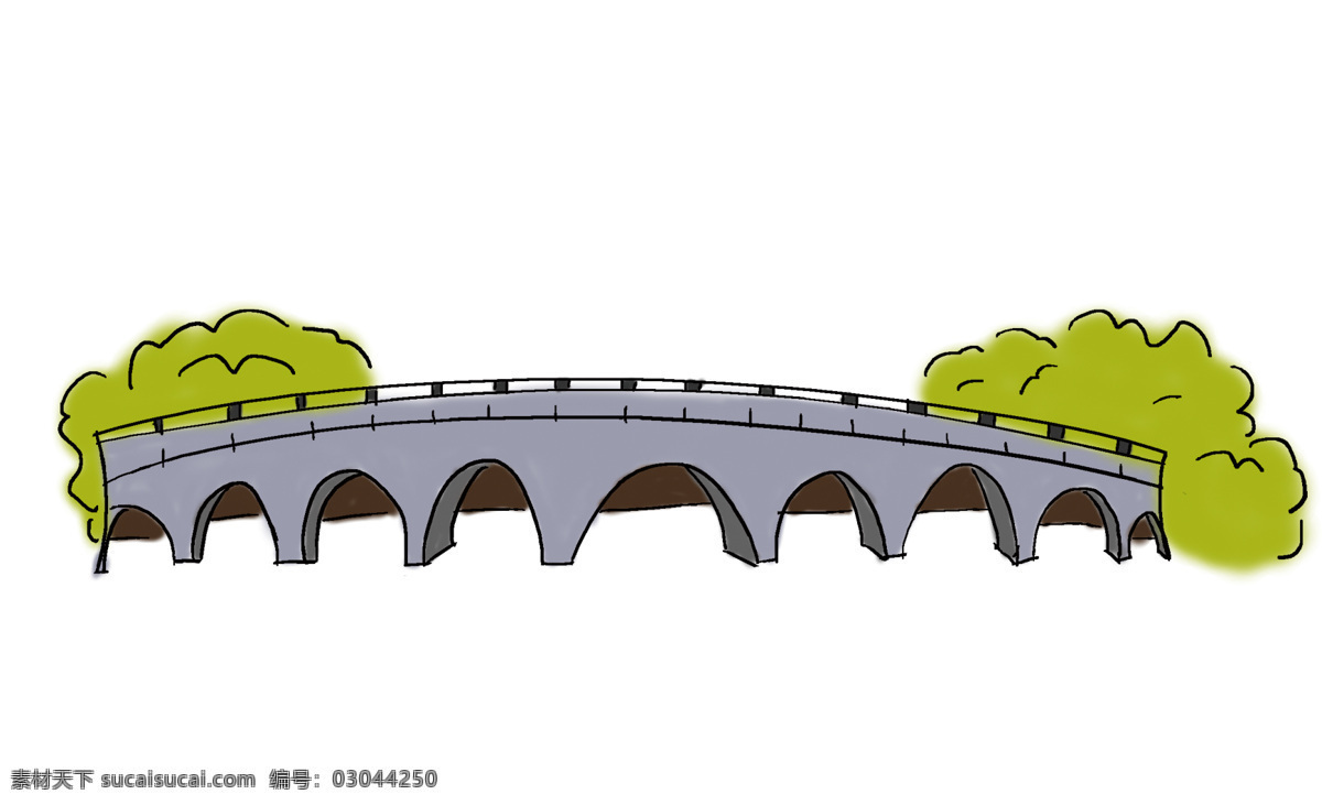 成都九眼桥 成都 九眼桥 手绘 建筑 桥 动漫动画 风景漫画