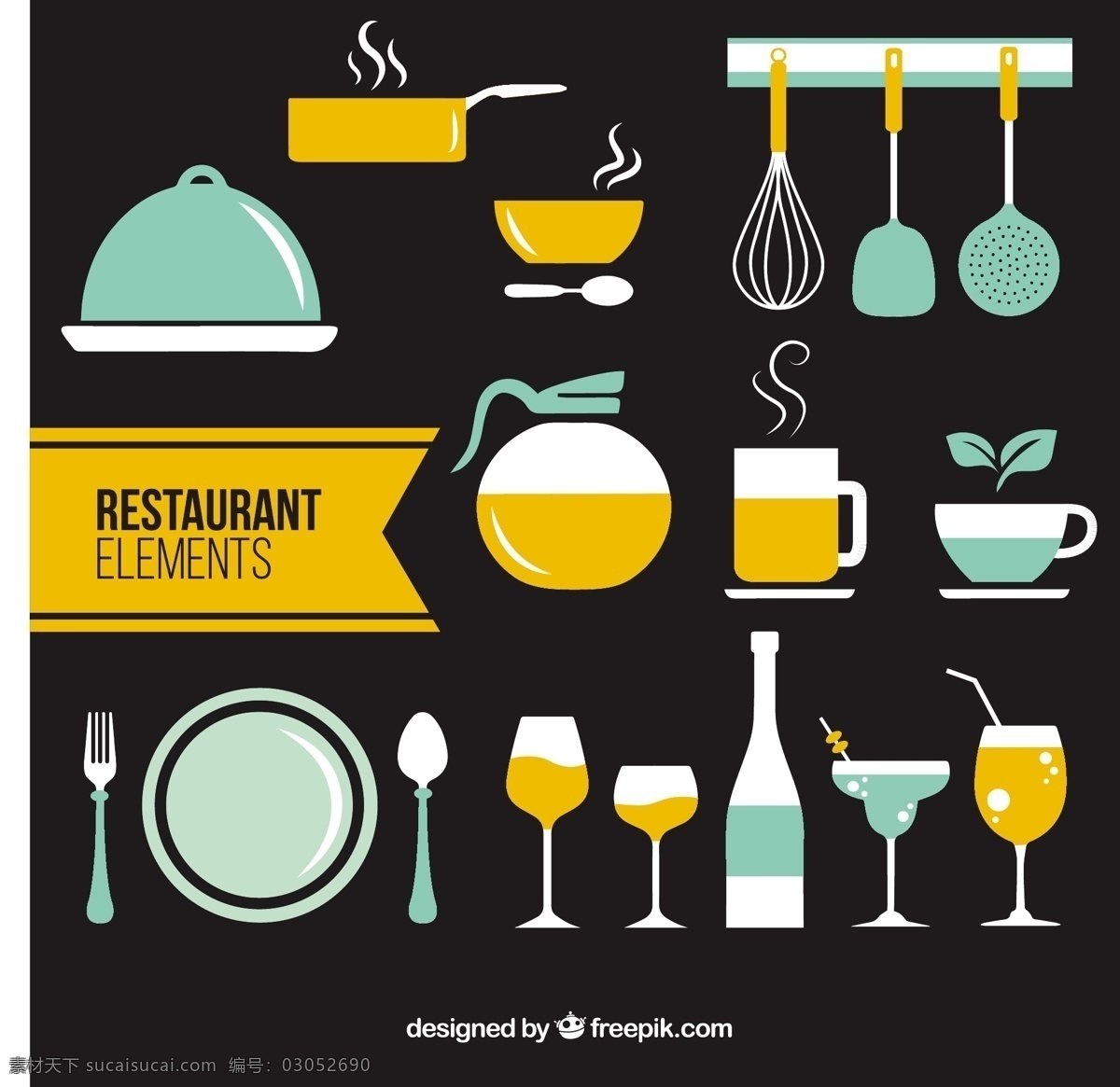 双色 餐厅 平面 元素 食品 葡萄酒 厨房 公寓 瓶子 工具 杯子 烹饪 有机 颜色 饮料 叉子 健康 汤匙 锅 健康食品 菜肴 黑色