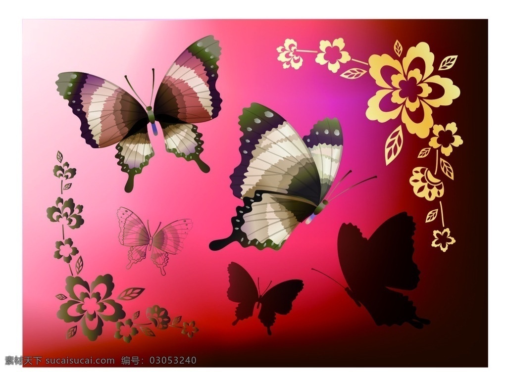 蝴蝶 生物世界 矢量 卡通蝴蝶 矢量素材 花朵 卡通设计