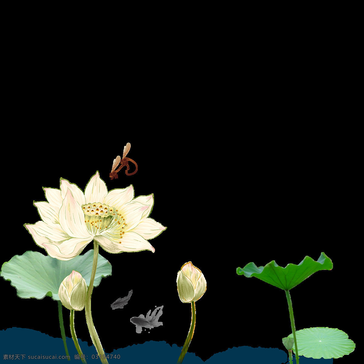 中国 风 水墨 荷花 图案 元素 边框素材 创意素材 粉色 荷花图案 荷花元素 花草图案 花朵 花朵图案 花纹图案 莲蓬 时尚图案 手绘荷花 水彩荷花