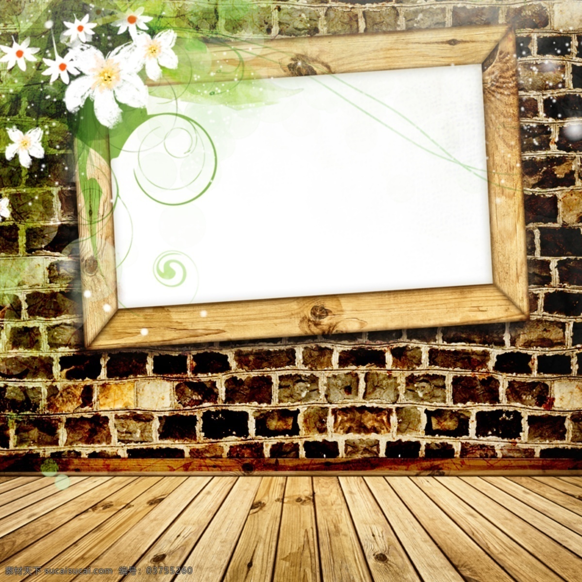 清新 模板 展示 主 图 背景 绿叶 木纹 自然 主图 花朵 木质 模木板