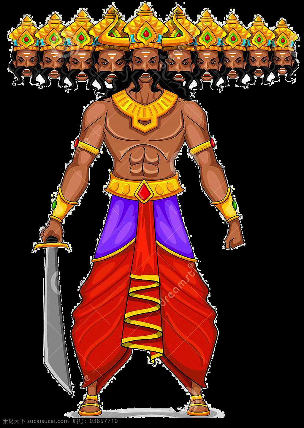提 刀 罗波 免 抠 透明 图 层 提刀的罗波那 ravana 印度神 印度教神 印度神话人物 宗教神话 宗教神 印度教的神 印度教 神话 人物 拉瓦那 多头恶魔怪物 多头妖魔