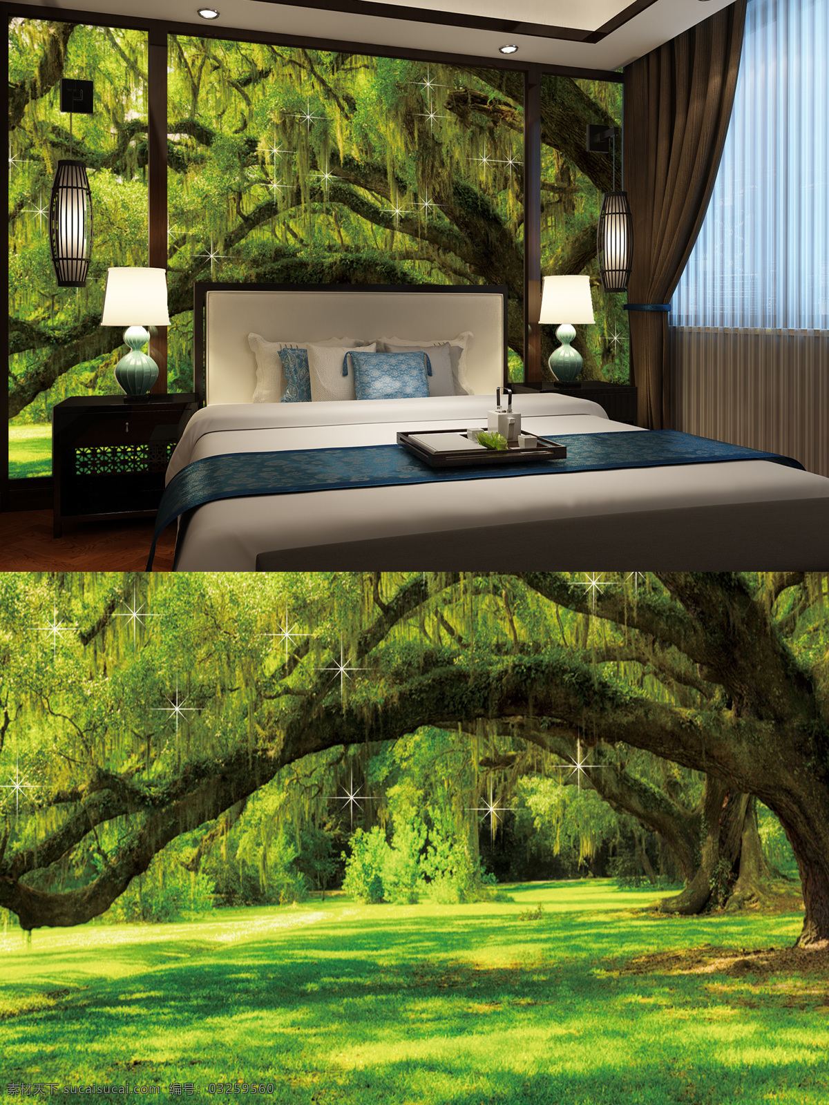 森林 卧室 背景 墙 草地 清新 背景墙 风景 绿树 大自然