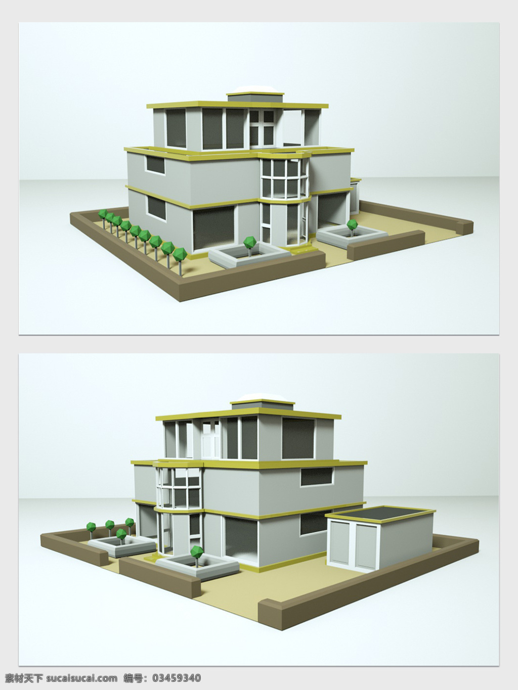 家庭 别墅 模型 豪宅