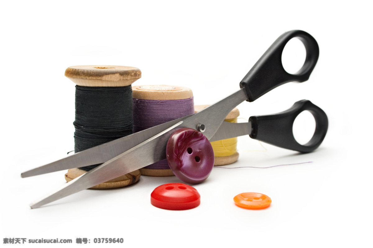 剪刀 针线 钮扣 针 线 裁缝工具 扣子 生活用品 生活百科