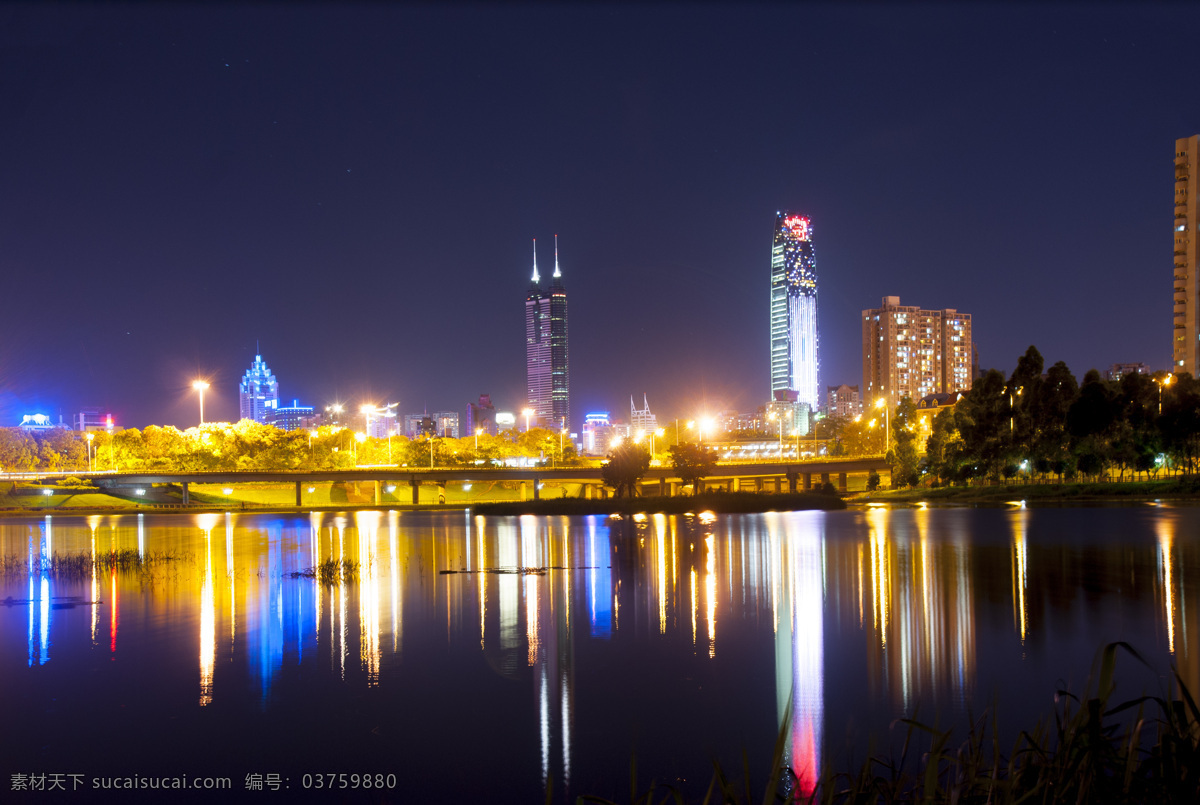 深圳夜景 京基100 城市 深圳 夜景 洪湖公园 罗湖 地王大厦 旅游摄影 国内旅游 黑色