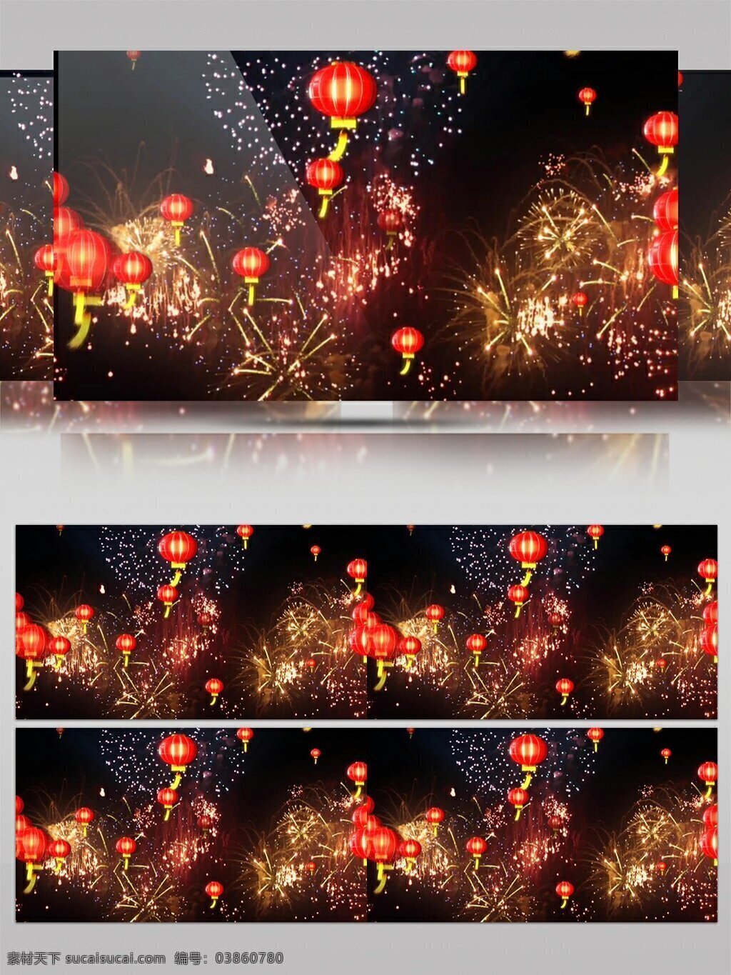 红灯笼 烟花 绽放 高清 视频 灯笼 动态视频素材 高清视频素材 红色 视频素材 喜庆