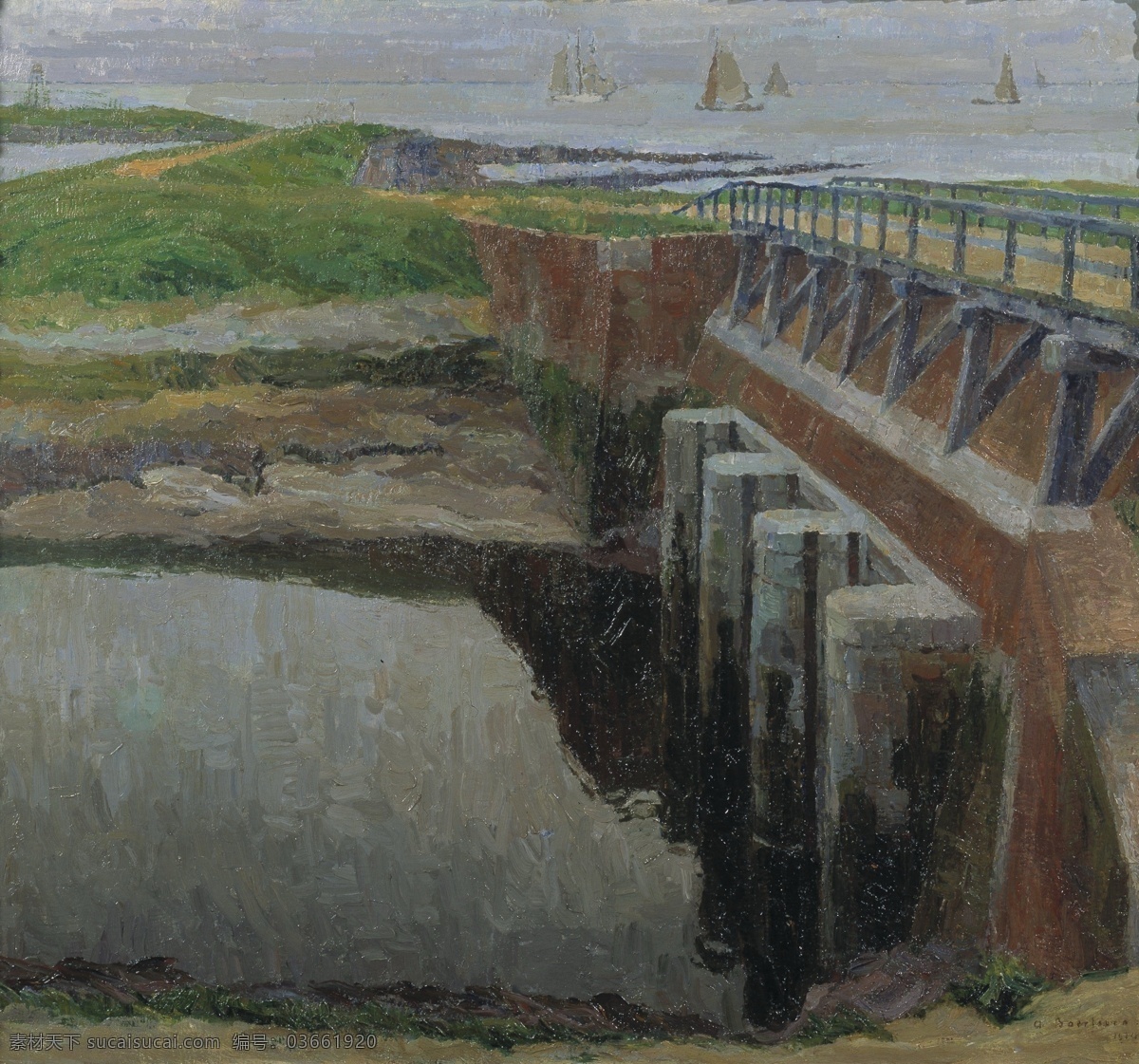 terneuzen 西方 古典 风景 建筑 自然 水景 山水 田园 印象派 写实主义 油画 装饰画 zeeland op zicht baertsoen albert 高清 印象 画派 无 框 画 装饰素材