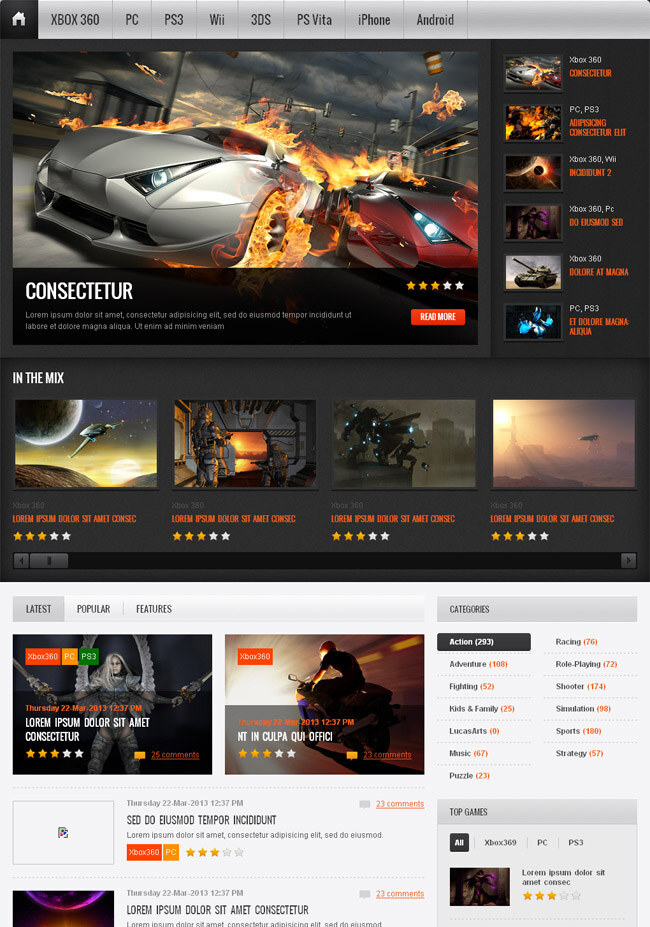 公司 html5 模板 企业 游戏 css3 网页素材 网页模板