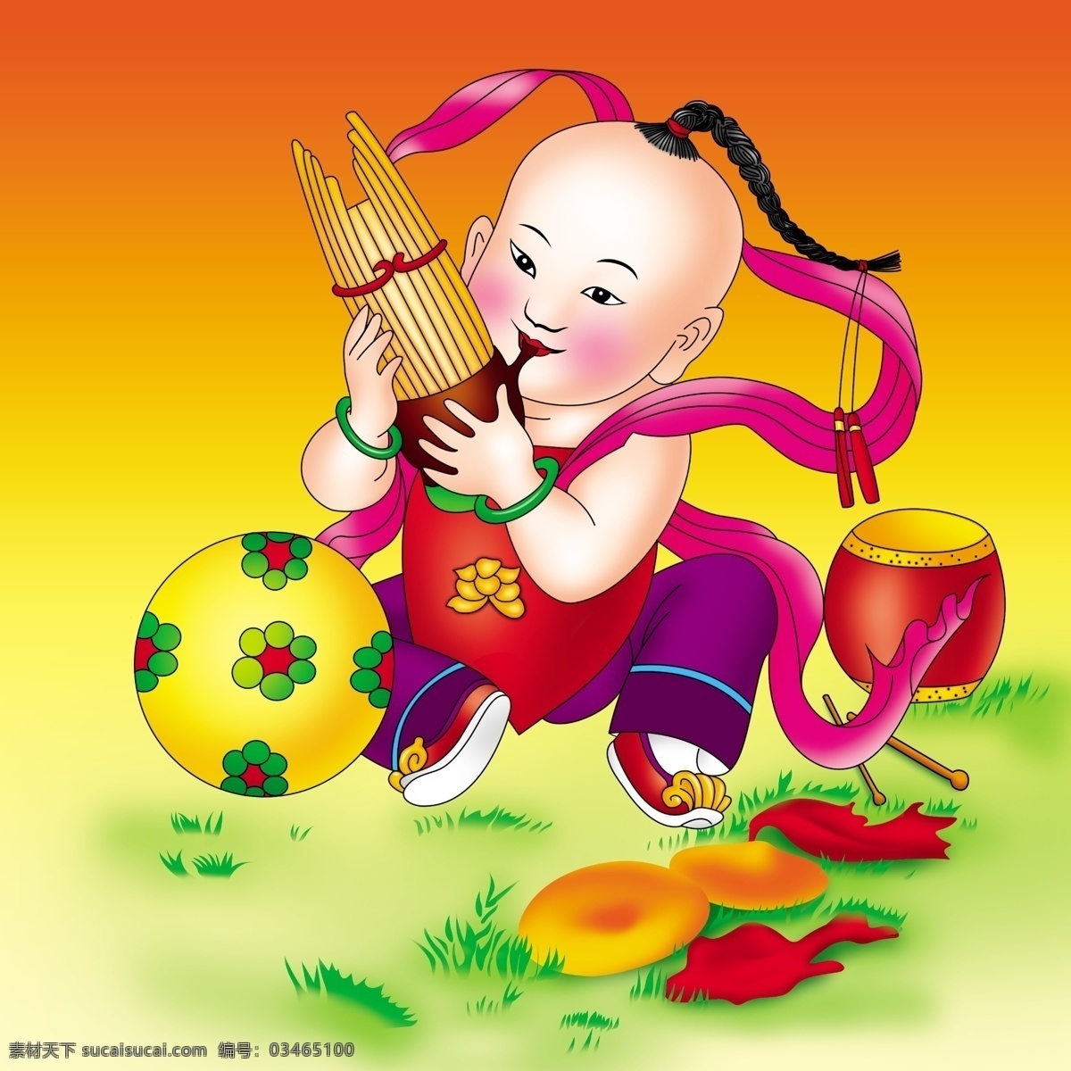 福娃 迎春 福娃迎春 节日素材 其他节日