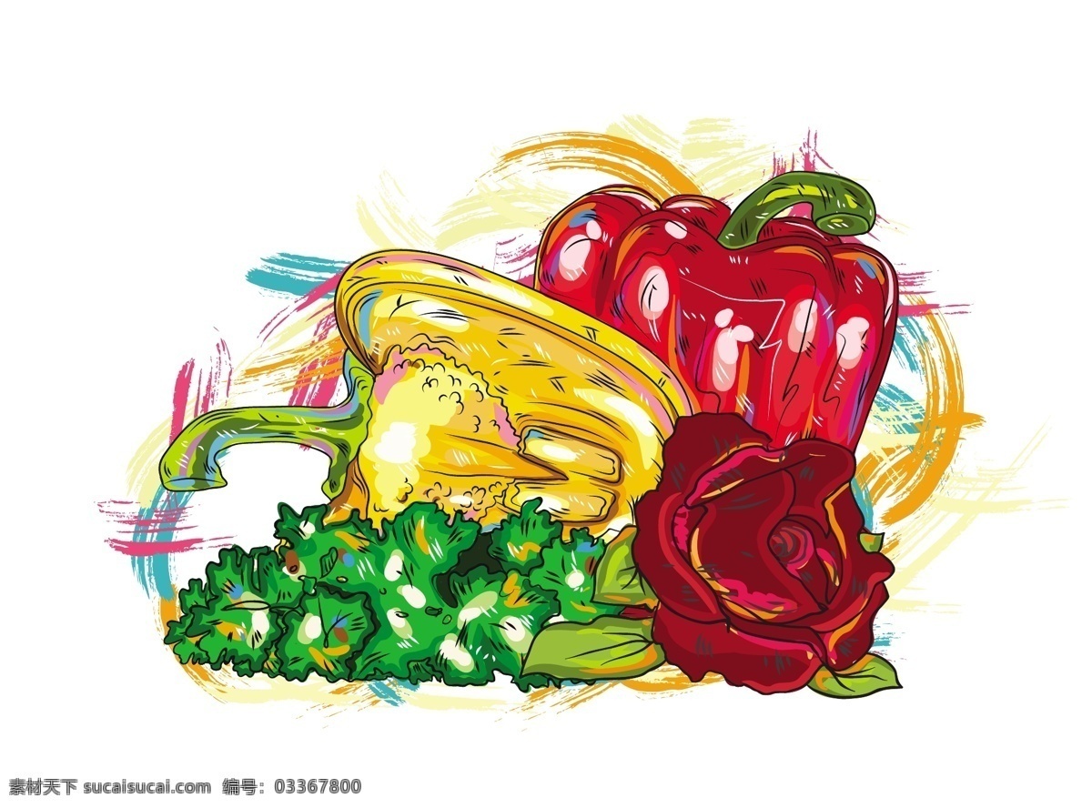 随着 垃圾 矢量 插画 蔬菜 矢量图 其他矢量图