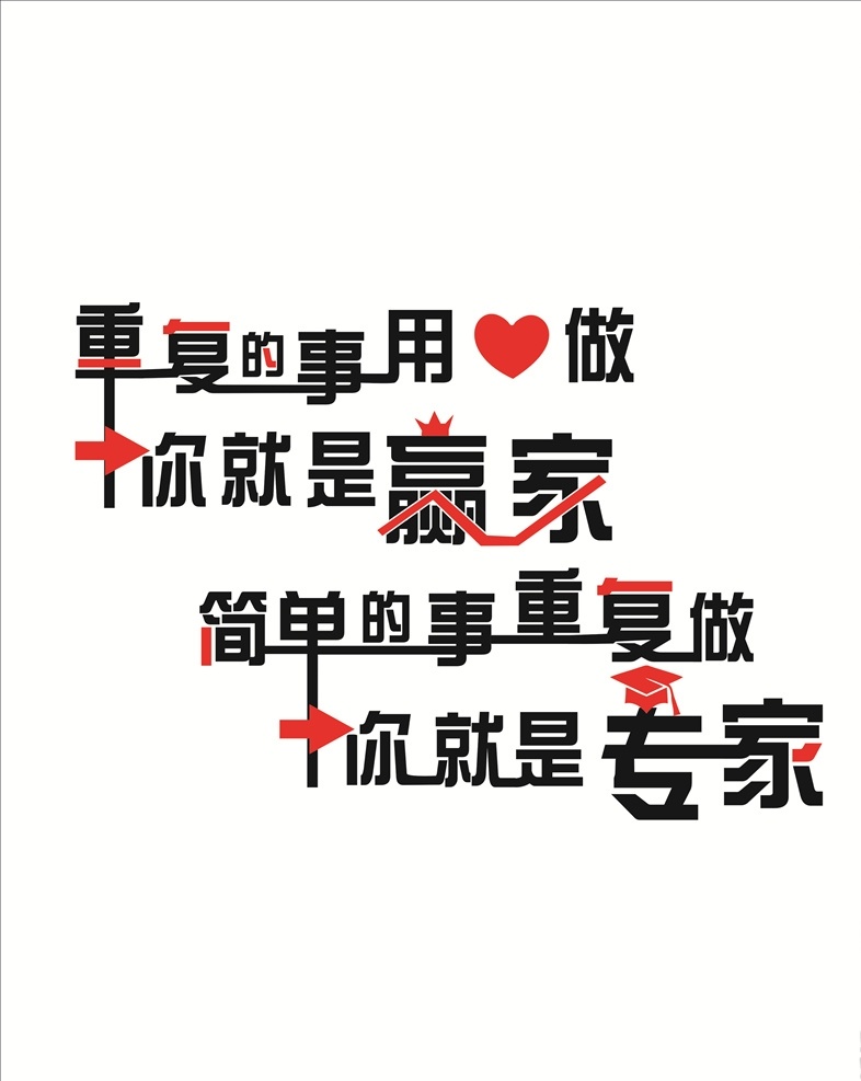 重复 事 用心 做 重复的事用心 励志卑 励志墙帖 励志文化 企业励志语 励志形象墙