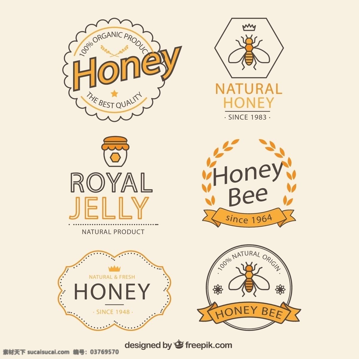 创意 蜂蜜 标签 蜜蜂 蜂蜜制品 矢量图 格式 矢量 高清图片