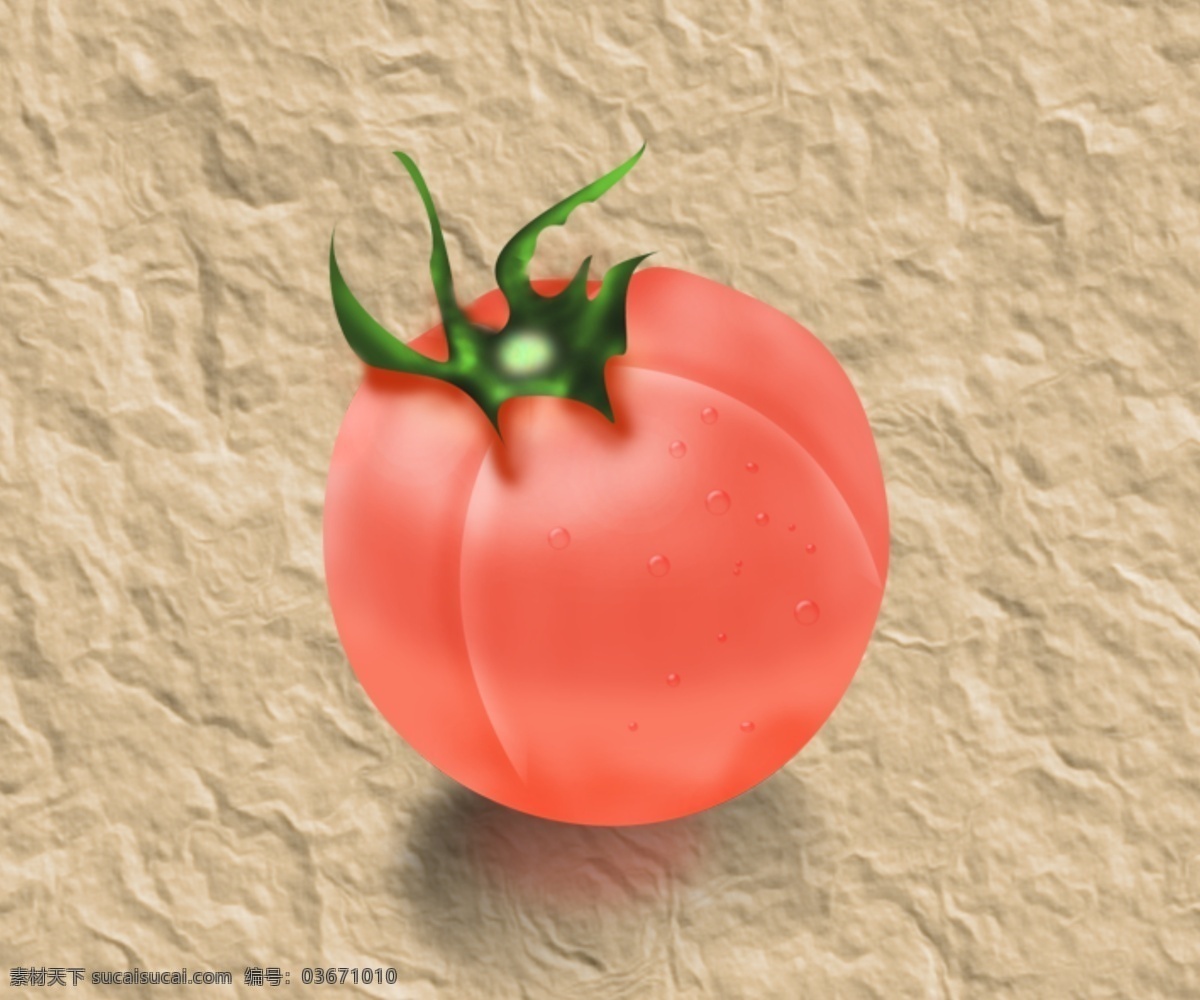 纸 上 新鲜 红润 带 水珠 熟透 番茄 西红柿 新鲜蔬菜 红色番茄 原创设计 其他原创设计
