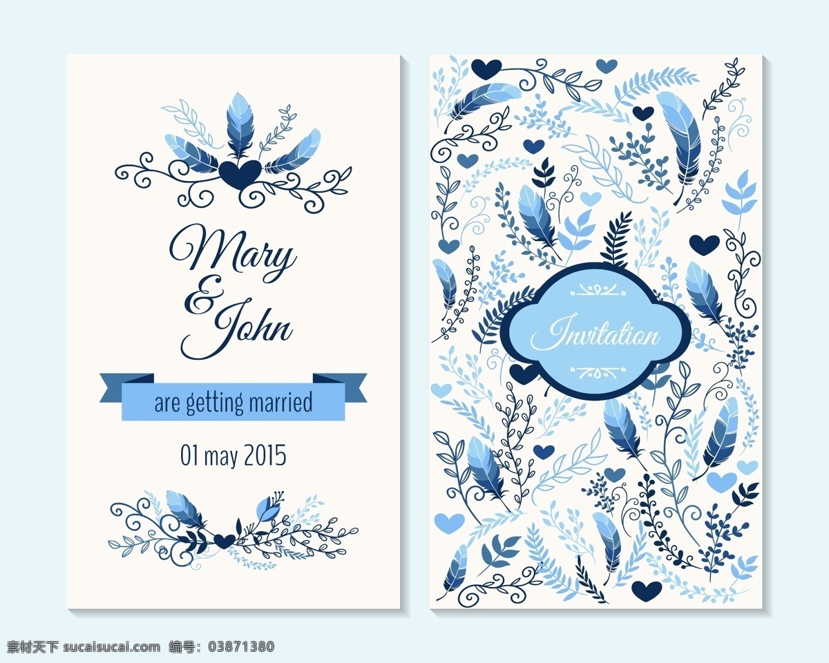 蓝色 背景 植物 花卉 卡片 邀请函 矢量 广告 海报 创意 x展架 边框 菜式 可爱 唯美 清新 文艺 白色