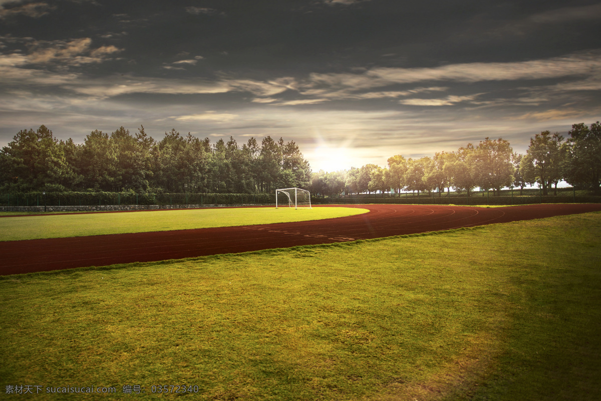 操场 草坪 绿地 跑道 自然风景 自然景观 足球场 矢量图 日常生活