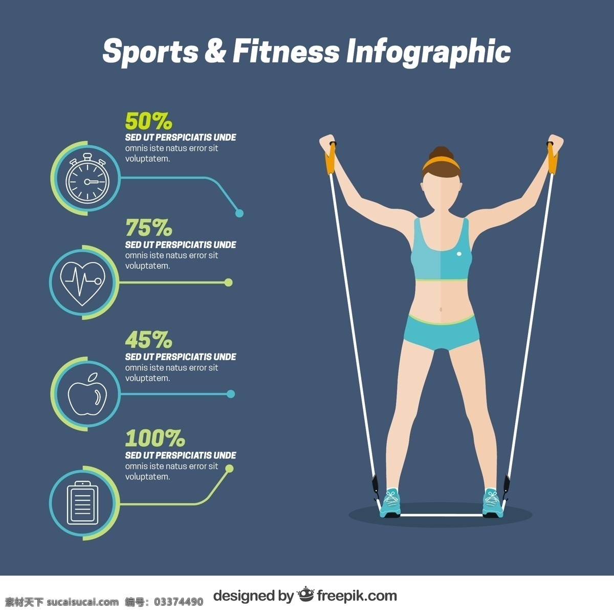 体育 健身 infography 女人 图表 运动 健康 苹果 图形 跑 图 信息 过程 数据 元素 图表元素 蓝色