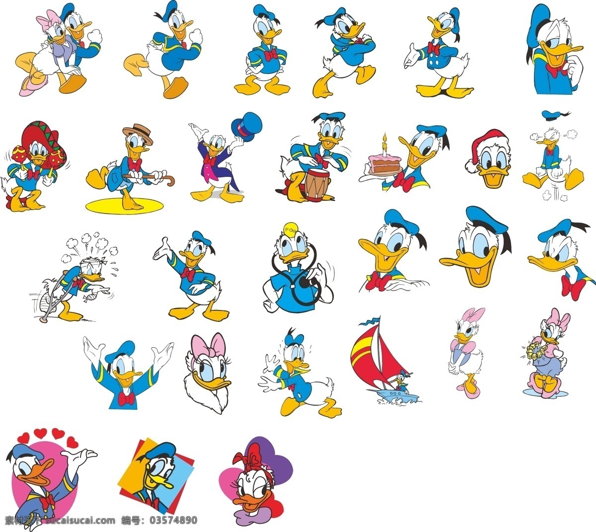 唐老鸭 donald fauntleroy duck 矢量图 动漫动画人物 动漫动画 动漫人物