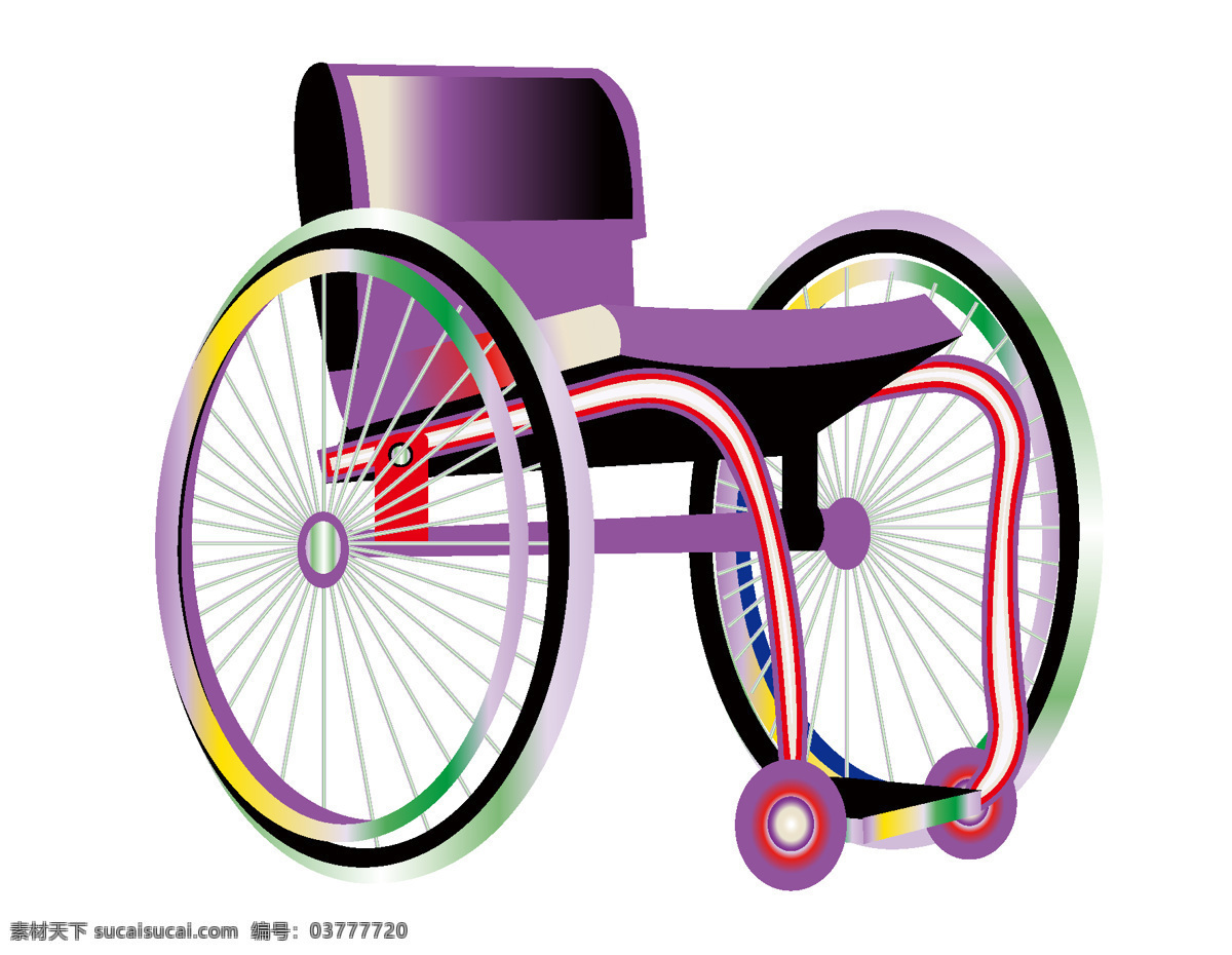 矢量 彩色 轮椅 元素 残疾人工具 ai元素 免扣元素