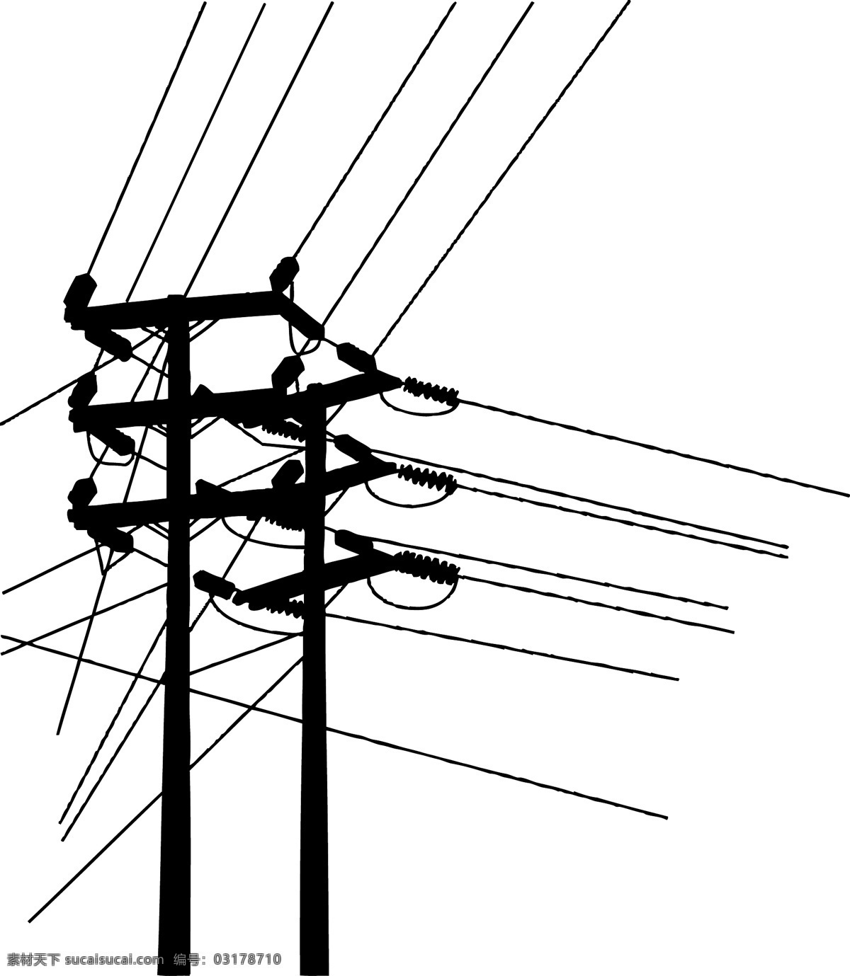 电线杆 矢量 电力 矢量素材 矢量图 其他矢量图